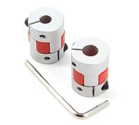 Zeberoxyz Lot de 2 raccords flexibles de 6,35 mm à 8 mm en aluminium, prune, diamètre 20 mm, longueur 25 mm, 6,35 x 8 mm pour imprimante 3D, machine CNC et servomoteur pas à pas (6,35 x 8 mm)