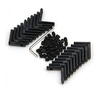 Zeberoxyz Lot de 20 équerres d'angle noires en forme de L, série 2020, profil en aluminium à 90 degrés, avec vis M5, convient pour profil d'extrusion en aluminium de 6 mm (support d'angle L, noir)