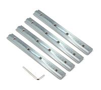 Zeberoxyz Lot de 4 connecteurs de ligne droite de 18 cm de long avec vis M6 pour fente en T série 4040 Profil d'extrusion en aluminium de 8 mm (supports droits série 4040 - Argent)