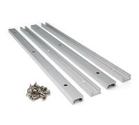Zeberoxyz Lot de 4 curseurs en T en aluminium de 400 mm avec vis, profil à double coupe, universels, avec trous de montage pré-percés pour le travail du bois et les pinces, outils de bricolage (taille