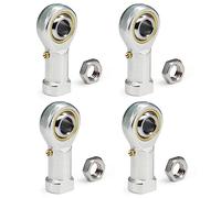 Zeberoxyz Lot de 4 roulements PHSB6 Rod End 3/8" Alésage Prélubrifié Roulement 3/8-24 Filetage femelle Main droite avec écrou Jam