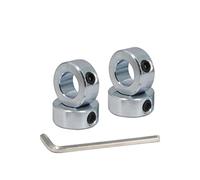 Zeberoxyz Lot de 4colliers d'arbre d'alésage 5/8"-Colliers de verrouillage en acier massif zingué à vis avec diamètre extérieur 1-1/8"et largeur 1/2"pour arbres d'entraînement(5/8",zingué)