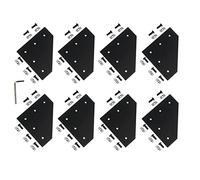 Zeberoxyz Lot de 8 plaques de support d'angle en forme de L avec vis et écrous en T,pour cadre d'imprimante 3D en aluminium 4040 Series (série 4040 noir-L avec écrou)