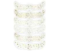 ZEBKEL 1 Paquet Tatouage Grain de Beauté 6 Pièces Taille Standard Feuille Or Autoadhésif Imperméable Durable Facile à Retirer Indolore pour Fête Festival Halloween Cosplay Plage Femmes