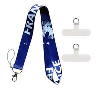 ZEBKEL Cordon Telephone Portable Equipe de France, Laniere Telephone Bleu avec 2 Patch, Kit Supporter France pour Match de Foot, Dragonne Smartphone Durable pour Fan de l'Équipe Nationale