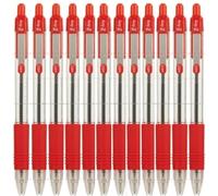 Zebra 22210 Lot de 12 stylos à bille rétractables Z-Grip avec clip métallique Medium rouge