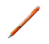 Zebra B4A5 Clip-on Slim 4C 0.7mm 4-Color Ballpoint Pen (4-Ink Colour - Black, Blue, Red and Green) - Pastel Orange Barrel