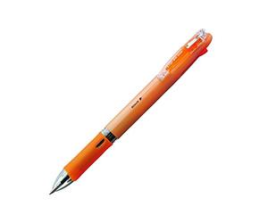 Zebra B4A5 Clip-on Slim 4C 0.7mm 4-Color Ballpoint Pen (4-Ink Colour - Black, Blue, Red and Green) - Pastel Orange Barrel