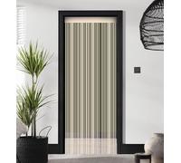 ZEBRA BLINDS Rideau à ficelles, moustiquaire de porte, rideaux à pompons pour porte, décoration de fenêtre, séparateur de pièce élégant, rideau à franges, 100 x 280 cm, crème