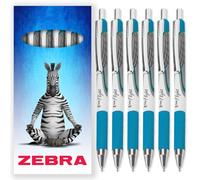 Zebra Classic Z-Grip Flight Stylos à bille - 1,2 mm - Encre bleu clair - Lot de 6 - Dans un coffret cadeau en carton