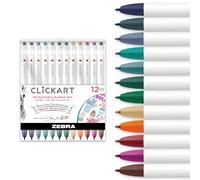 Zebra Clickart Retractable Marker 0.6mm Dark 12pk (69812)