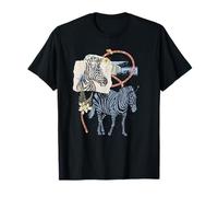 Zebra Collage Born to Be Free Animal Print and Flowers T-Shirt