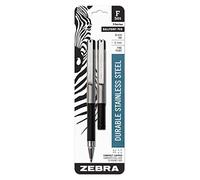 Zebra Pen – Stylo-bille F-301 Compact acier inoxydable 0,7 mm noir – Pack de 2