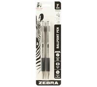 Zebra® F-301 Lot de 2 stylos à bille rétractables en acier inoxydable Pointe fine 0,7 mm Encre noire