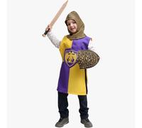 Zebra & Friends Costume Edward Chevalier - Kit de déguisement - Armure de Chevalier - Vêtements Médiévaux - Costume de Carnaval Enfants - Costume de Chevalier Médiéval (Violet/Jaune, 152)