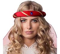 Zebra & Friends Couronne médiévale femme avec voile | Diadème en velours orné de pierres scintillantes | Accessoire pour carnaval, cosplay, Halloween, et événements à thème médiéval