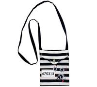 Zebra & Friends - Sac de prisonnier sur le thème de la prison, sac avec fermeture éclair, accessoire de costume de prisonnier et de prisonnier - Carnaval., noir/blanc