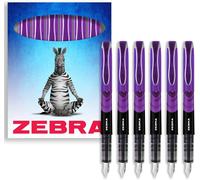 Zebra Fuente Disposable Fountain Pen - Purple Ink (Pack Of 6)
