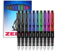 Zebra Fuente Lot De 10 Stylos Plume Jetables Encre De Couleur Noire, Bleue, Rouge, Verte, Violette, Bleu Clair Et Rose
