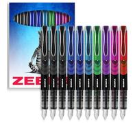 Zebra Fuente Lot de 10 stylos plume jetables Encre de couleur noire, bleue, rouge, verte, violette, bleu clair et rose