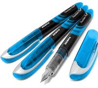 Zebra Fuente Lot de 3 Stylos-plume jetables Encre Bleu clair