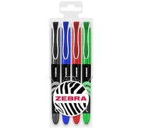 Zebra Fuente Lot de 4 stylos plume jetables Pointe fine 1,0 mm Largeur de trait 0,6 mm Tons classiques