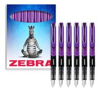 Zebra Fuente Lot de 6 stylos plume jetables Encre violette