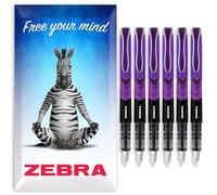 Zebra Fuente Lot de 6 stylos plume jetables Encre violette Emballage cadeau