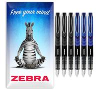 Zebra Fuente Pen - Lot de 6 stylos plume jetables - Encre noire et bleue - Dans un coffret cadeau en carton Zebra