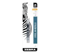 Zebra G-301 Stainless Steel Pen JK-Refill, Fine Point, 0.7mm, Black Ink, 2-Count