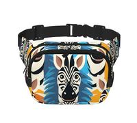 Zebra Head Fitness Sac à bandoulière de voyage, sac banane tendance et décontracté, sac banane carré double couche, noir, taille unique, Noir/blanc, One Size