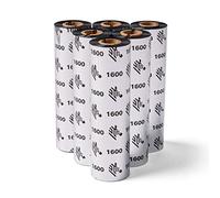 Zebra Lot de 6 rouleaux de ruban ciré standard pour imprimantes de bureau - Largeur : 11 cm - Longueur : 73,8 m - Noyau : 1,3 cm - 10031723SP