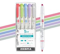 Zebra Mildliner Double Ended Marker Bold & Fine Point 5/Pkg-Cool & Refined