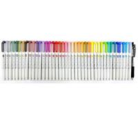 Zebra Mildliner Lot de 40 surligneurs double face avec stylo à clip Sarasa Noir 0,5 mm et étui en vinyle original