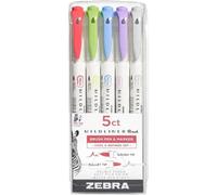 ZEBRA Mildliner Lot de 5 feutres colorés à double pointe