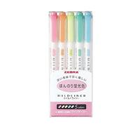 Zebra Mildliner WKT7-5C lot de 5 marqueurs fluorescents 5 couleurs