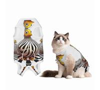 Zebra Op Art Combinaison chirurgicale pour petit oiseau pour chien, 100 % coton respirant - Combinaison chirurgicale intégrale pour chien et chat avec imprimés mignons, animaux domestiques mâles et
