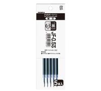 ZEBRA P-RJF5-BK5 Lot de 5 recharges pour stylo à bille à encre gel Sarasa, JF-0,5 mine Noir