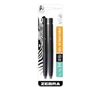 Zebra Pen bLen Retractable Ballpoint Gel Pen, Black Barrel, Medium Point, 0.7mm, Black Ink, 2-Pack