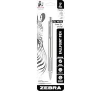 Zebra Pen F-701 Stylo à bille rétractable, corps en acier inoxydable, pointe fine, 0,8 mm, encre noire, 1 paquet