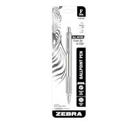 Zebra Pen F-701 Stylo à bille rétractable, corps en acier inoxydable, pointe fine, 0,8 mm, encre noire, 1 paquet