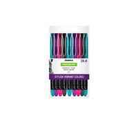 Zebra Pen Fountain Pen, Fine Point, , Assorted Colors, Non-Toxic Ink, 24-Pack