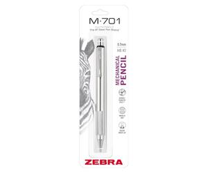 Zebra Pen M-701 Porte-mine, corps en acier inoxydable, pointe moyenne, 0,7 mm, 1 pièce