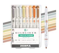 Zebra Pen MILDLINER - Lot de 8 surligneurs sans bavure, neutre vintage