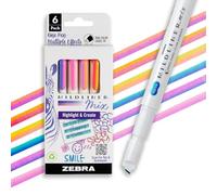 Zebra Pen Mildliner Mix Lot de 6 surligneurs bicolores à pointe biseautée, parfaits pour la bible, sans bavure, fournitures scolaires et fournitures pour enseignants, couleurs assorties (77706)