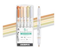Zebra Pen – Surligneurs Mildliner Neutral Vintage 78605 – Double extrémité large et fine – Pack de 5