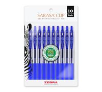 Zebra Pen Sarasa 42321 Lot de 10 stylos à encre gel rétractables avec clip, pointe moyenne, 0,7 mm, encre bleue