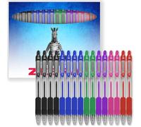 Zebra Pen Z-Grip Lot de 16 stylos à bille rétractables à pointe de 1 mm dans un coffret cadeau en carton pour l'école, l'écriture, le travail, le bureau (assortis)