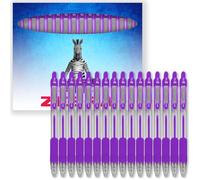 Zebra Pen Z-Grip Lot de 16 stylos à bille rétractables à pointe de 1 mm dans un coffret cadeau en carton pour l'école, l'écriture, le travail, le bureau (violet)