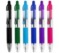 Zebra Pen Z-Grip Lot de 6 mini stylos à bille - Longueur 11,4 cm - Bleu, bleu clair, rose, violet, vert + encre noire lisse
